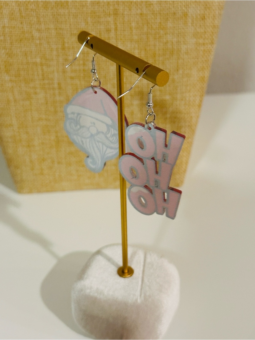 Fashion Jewelry Red 'HO HO HO' & Santa Drop Earrings - Picture 5 of 5